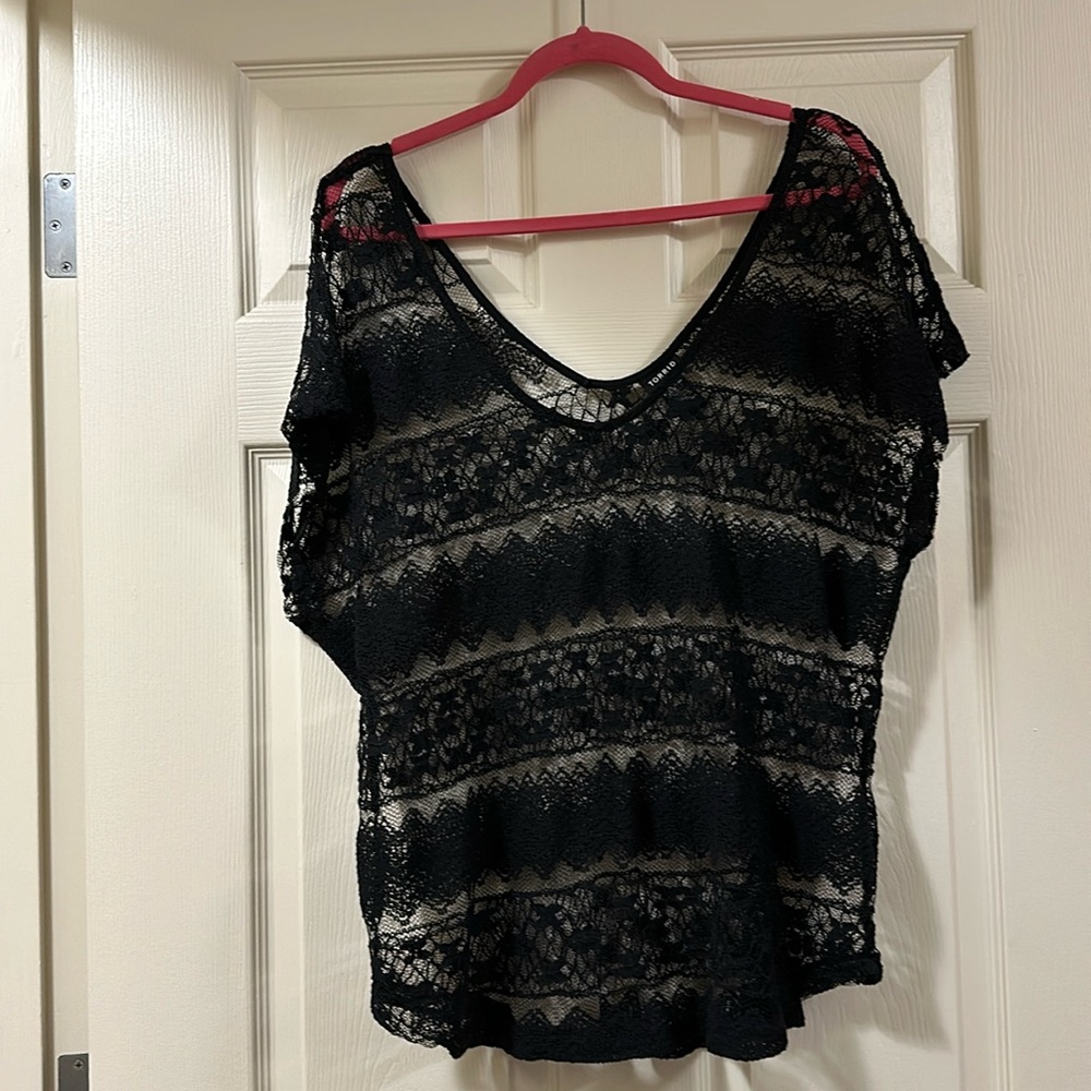Torrid Lace Tank - Black